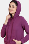 Zivame Soft Terry Fabric Knit Cotton Loungewear Set - Dark Purple — thumbnail 5